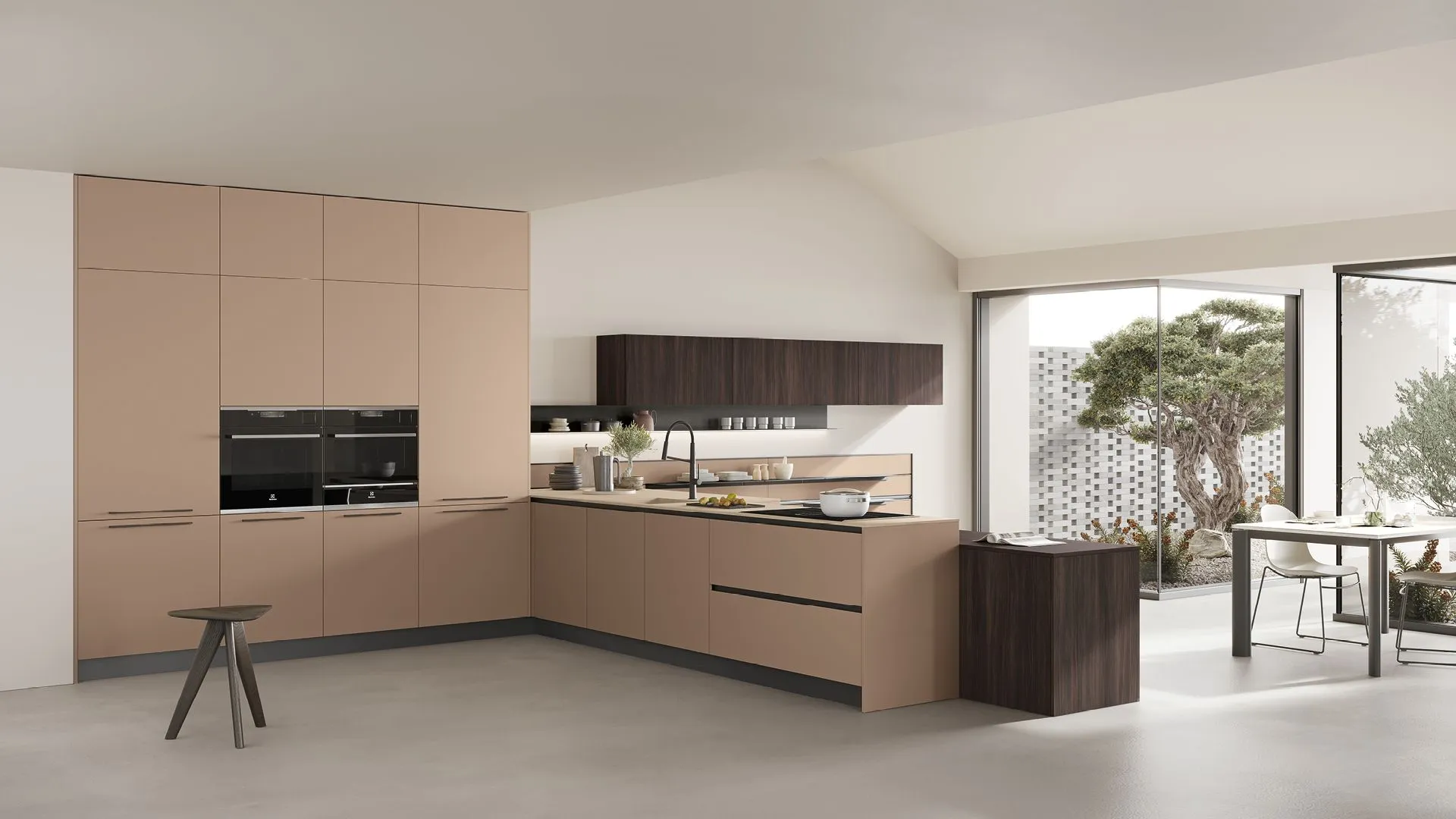 Young 03 Rovere Cumino, Duna opaco, top Sapienstone Nude.